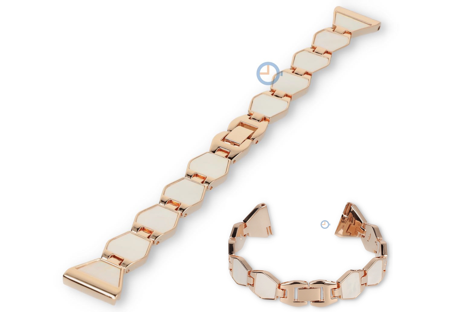 Steel bracelet 18mm - rosegold mother of pearl
