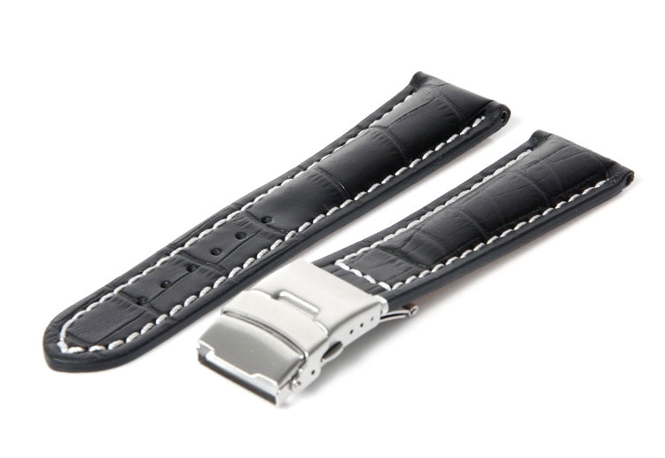 Watchstrap 20mm black (croc)