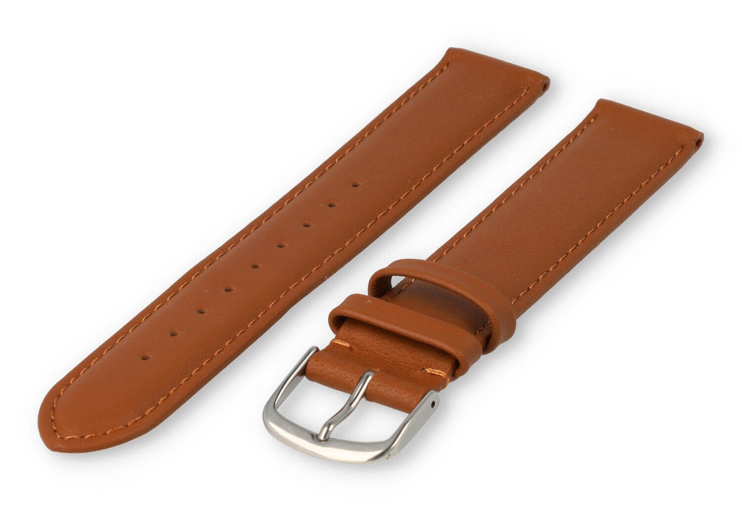 XL watch strap smooth leather - 18mm - brown
