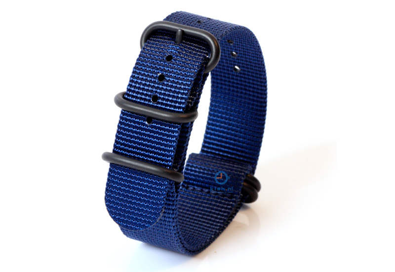 Watchstrap nylon 24mm blue