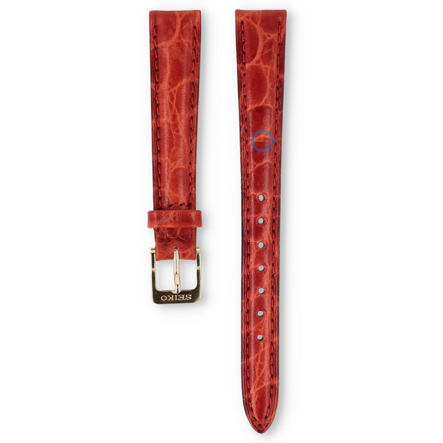 Universal 13mm red  leather watch strap - Seiko