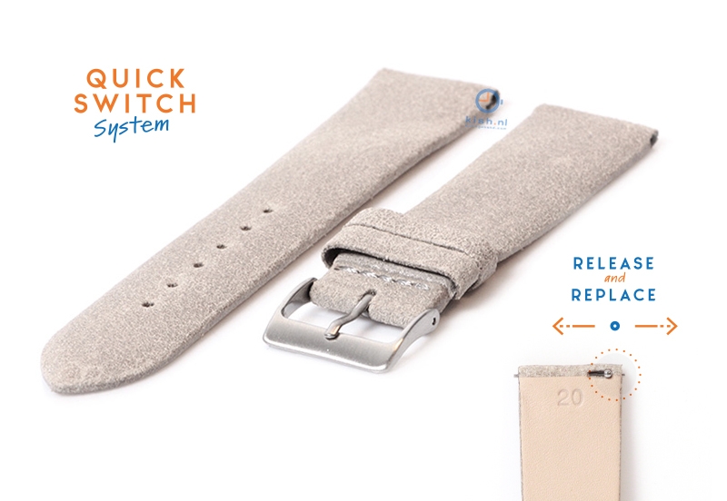 Watchstrap 20mm vintage grey leather