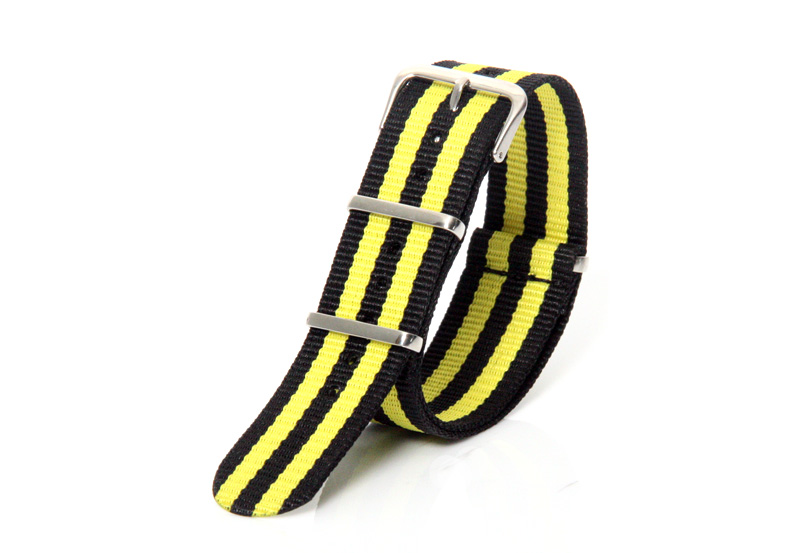 Watchstrap 20mm nylon yellow/black