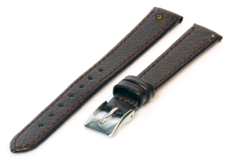 Watchstrap 8mm darkbrown bisonleather