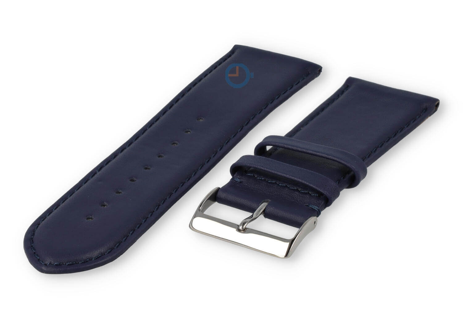 28mm watch strap smooth leather - dark blue