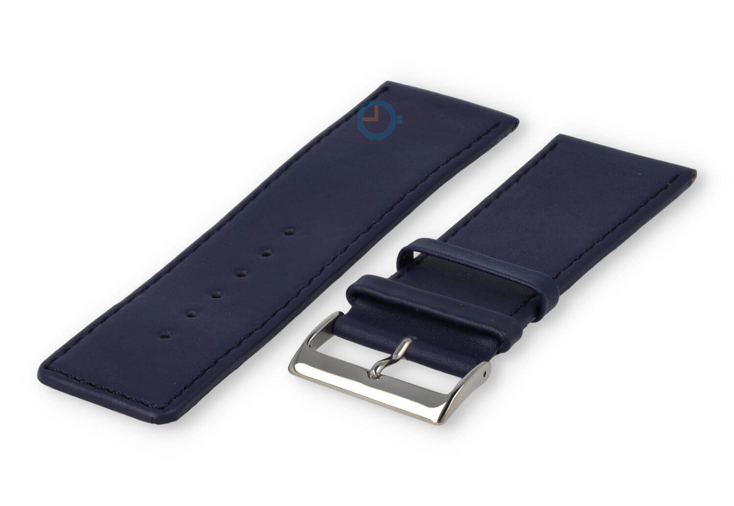 30mm watch strap smooth leather - dark blue