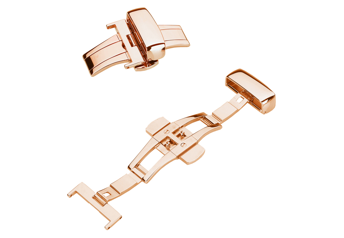 Butterfly clasp 20mm rose gold with pushers