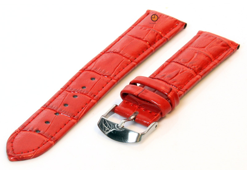 Watchstrap 20mm red leather
