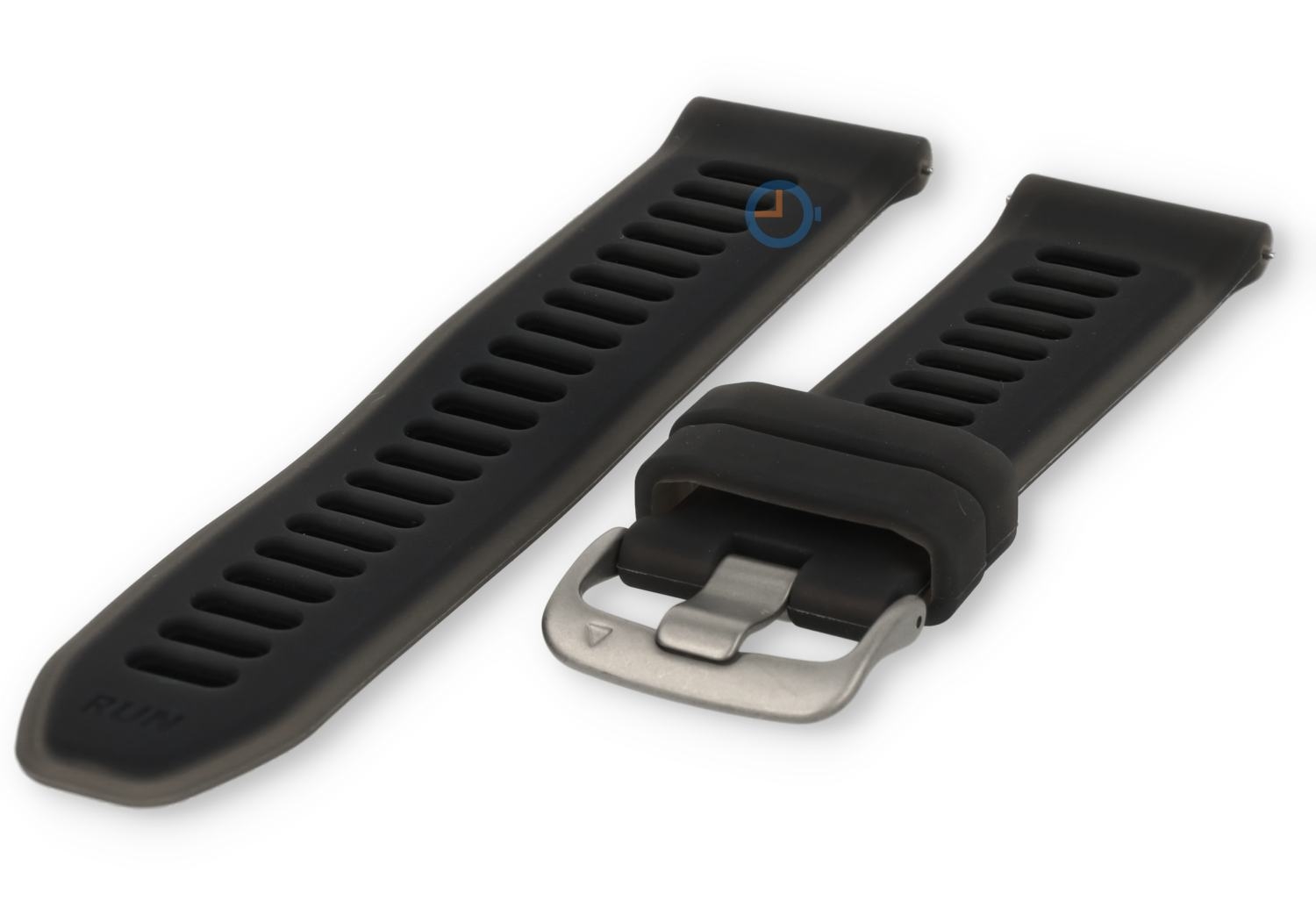 22mm watch strap silicone - grey/black