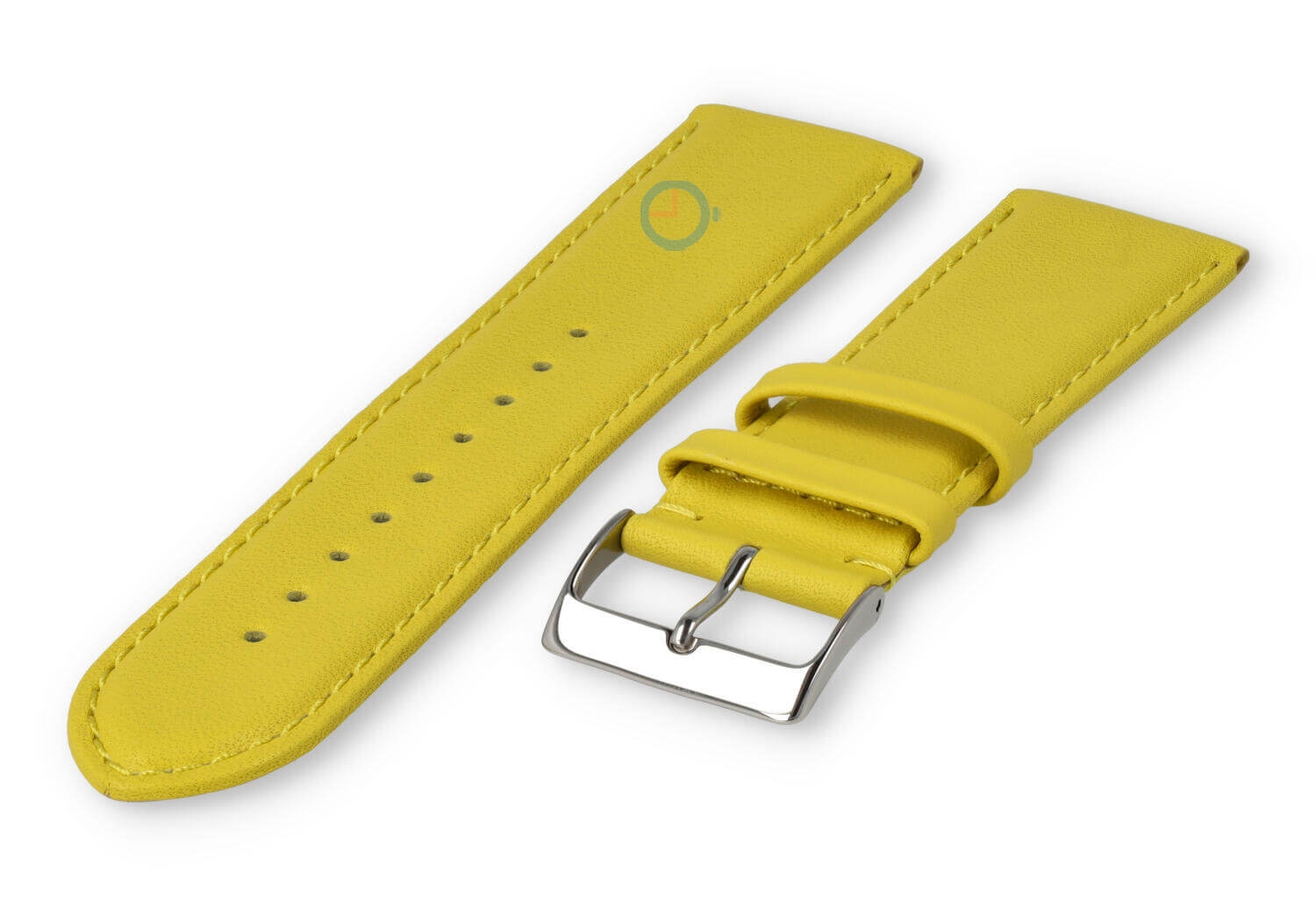 22mm watch strap smooth leather - yellow