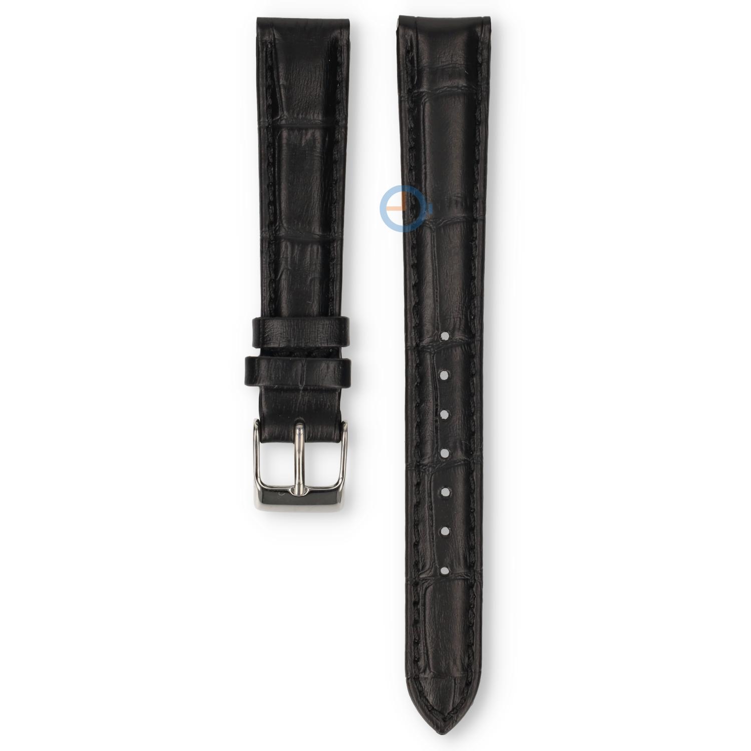 Universal 14mm black leather watch strap - Pulsar