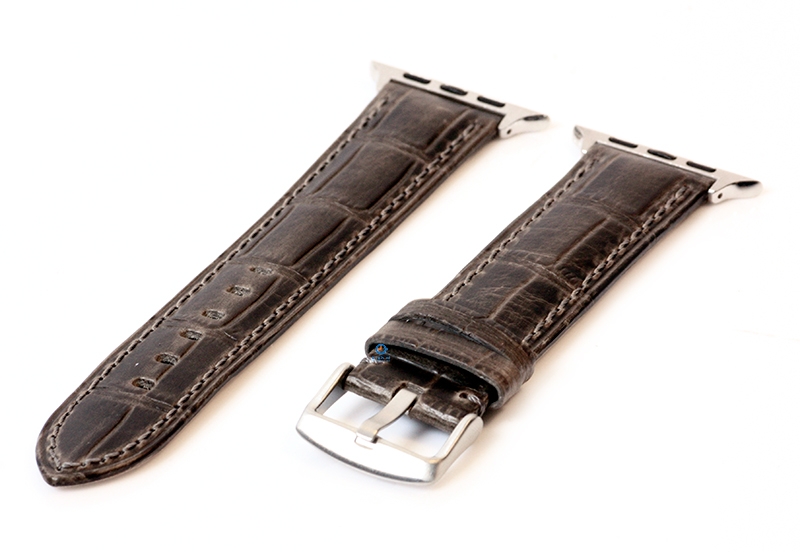 Apple Watch strap croco leather grey - 44/45/46/49mm