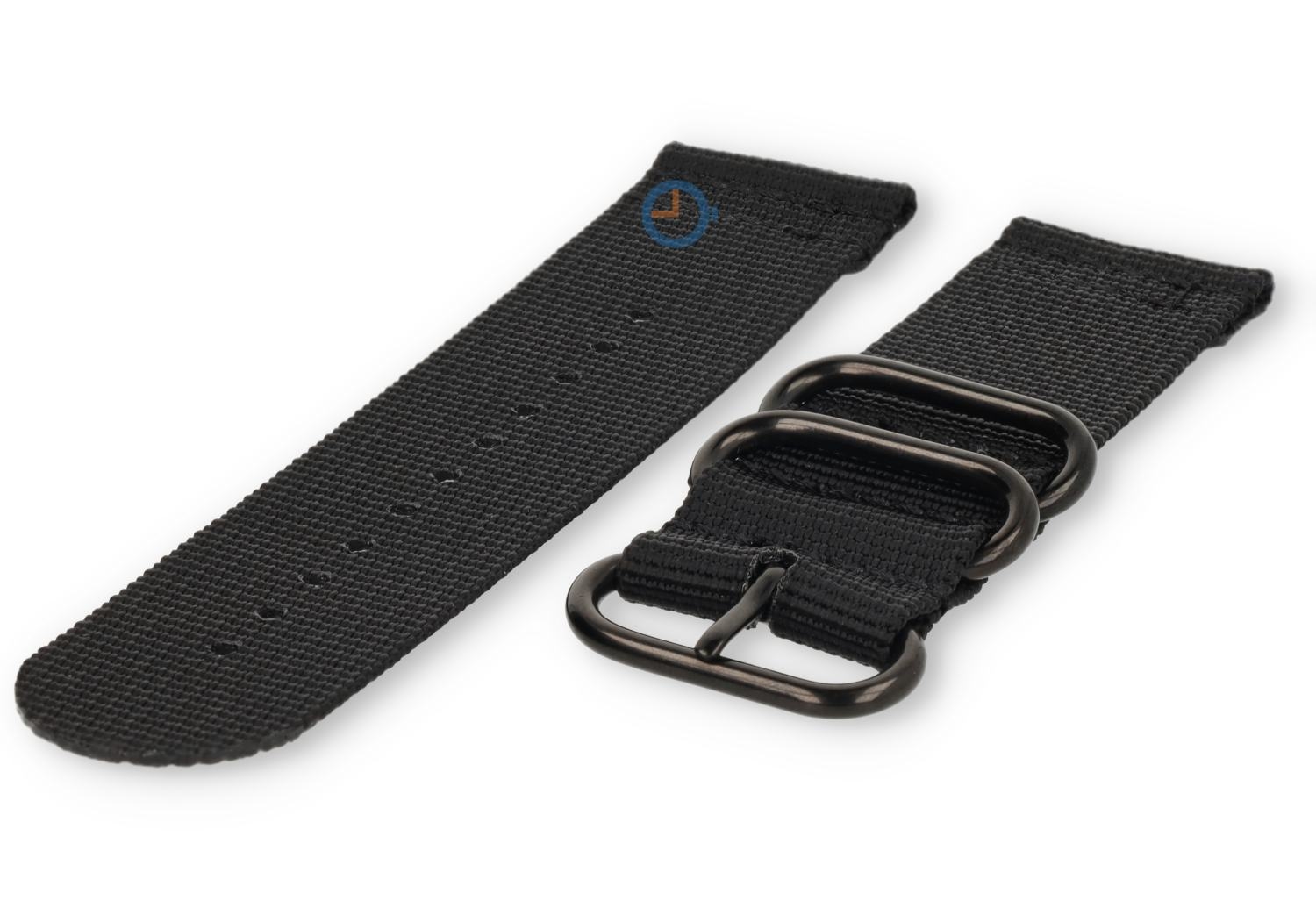 Two-piece nylon band - black - 26mm
