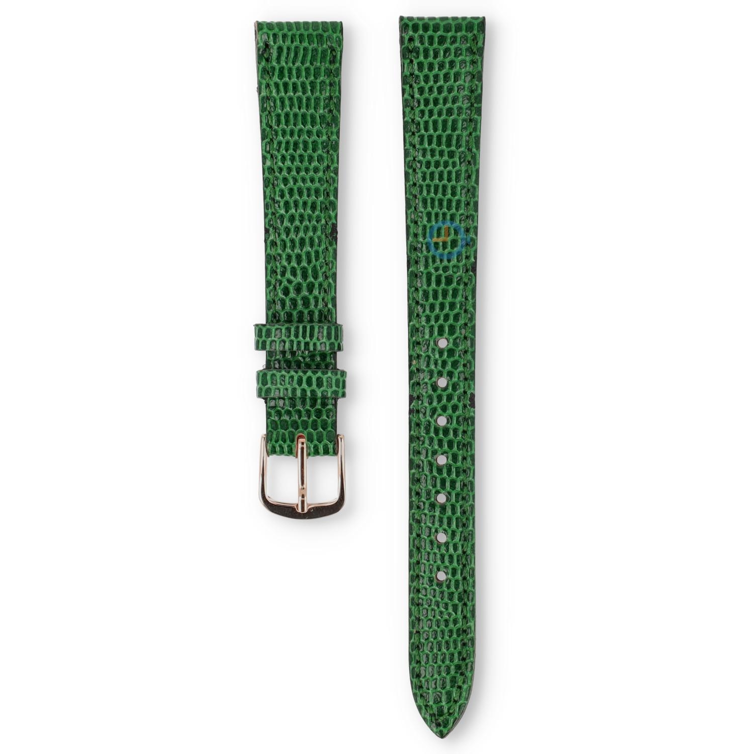 Universal 13mm green leather watch strap - Seiko