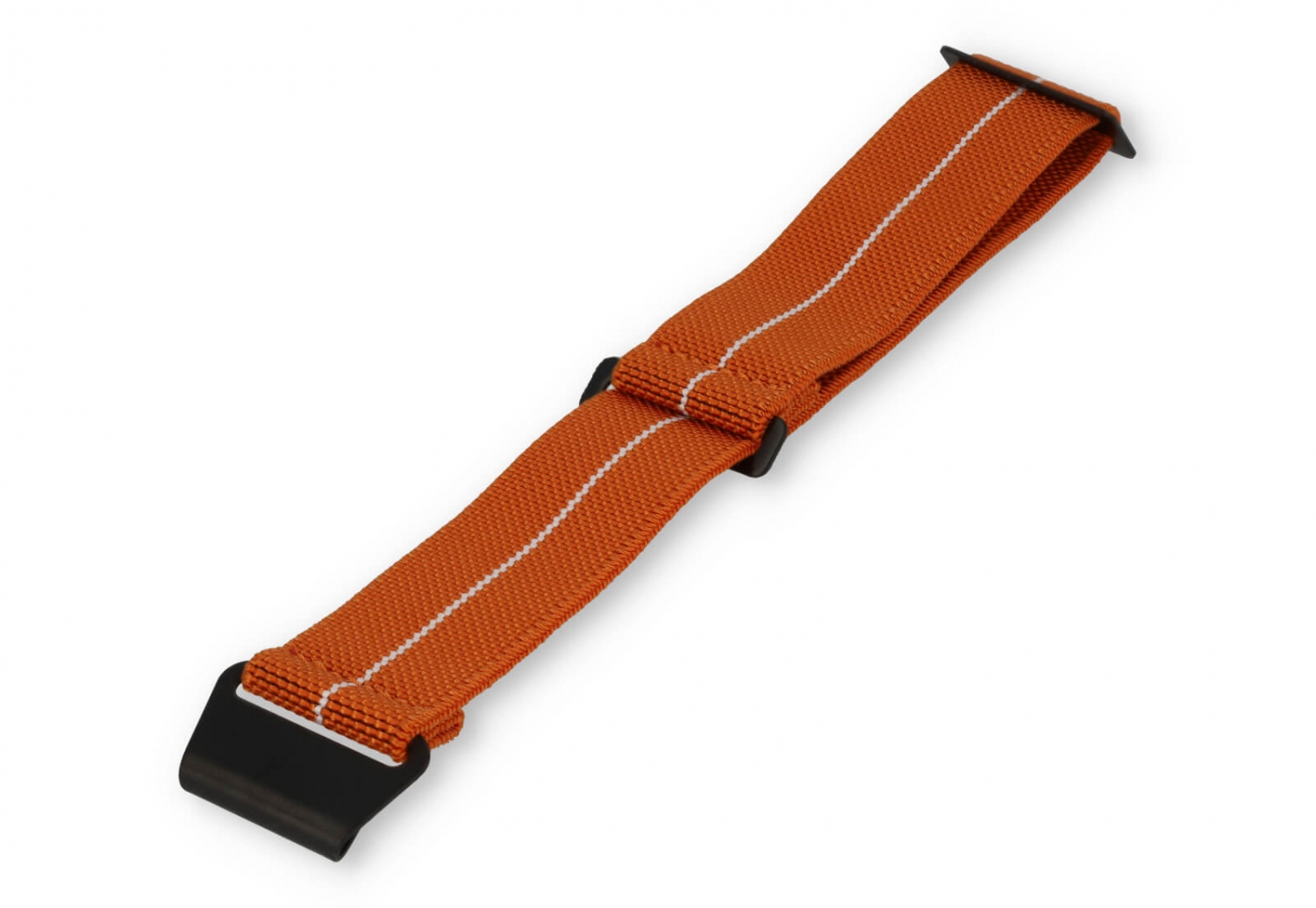 Elastische horlogeband 20mm nylon oranje - wit