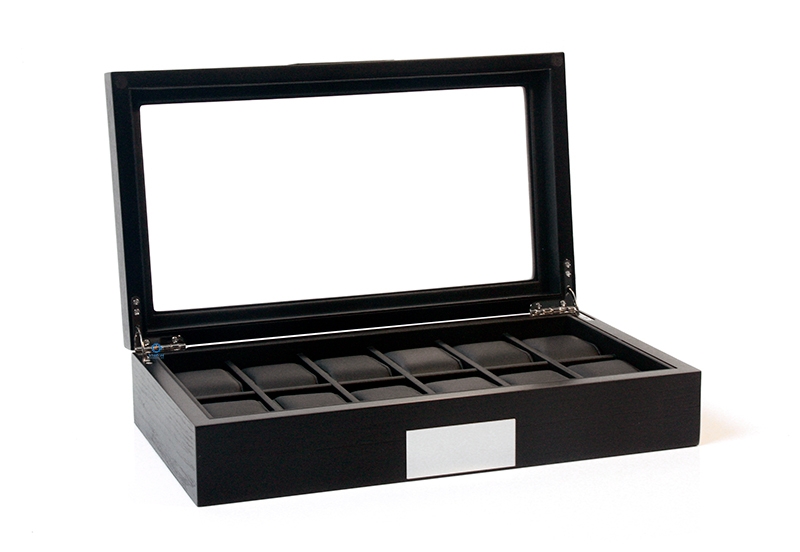 Design watchbox for 12 watches - black matt