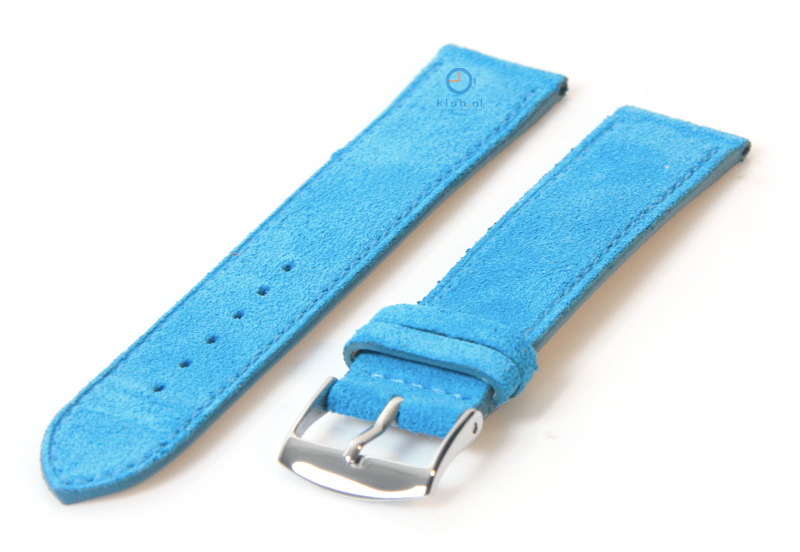 Watchstrap 20mm turquoise suède leather