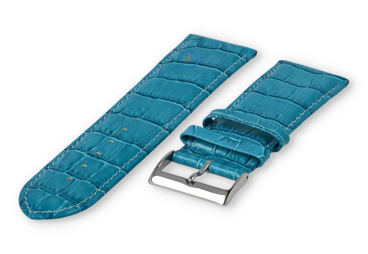 Basic croco watch strap - 24mm - turquoise