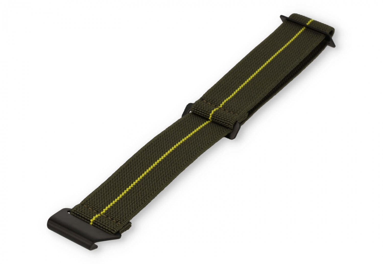 Elastische horlogeband 22mm nylon groen - geel