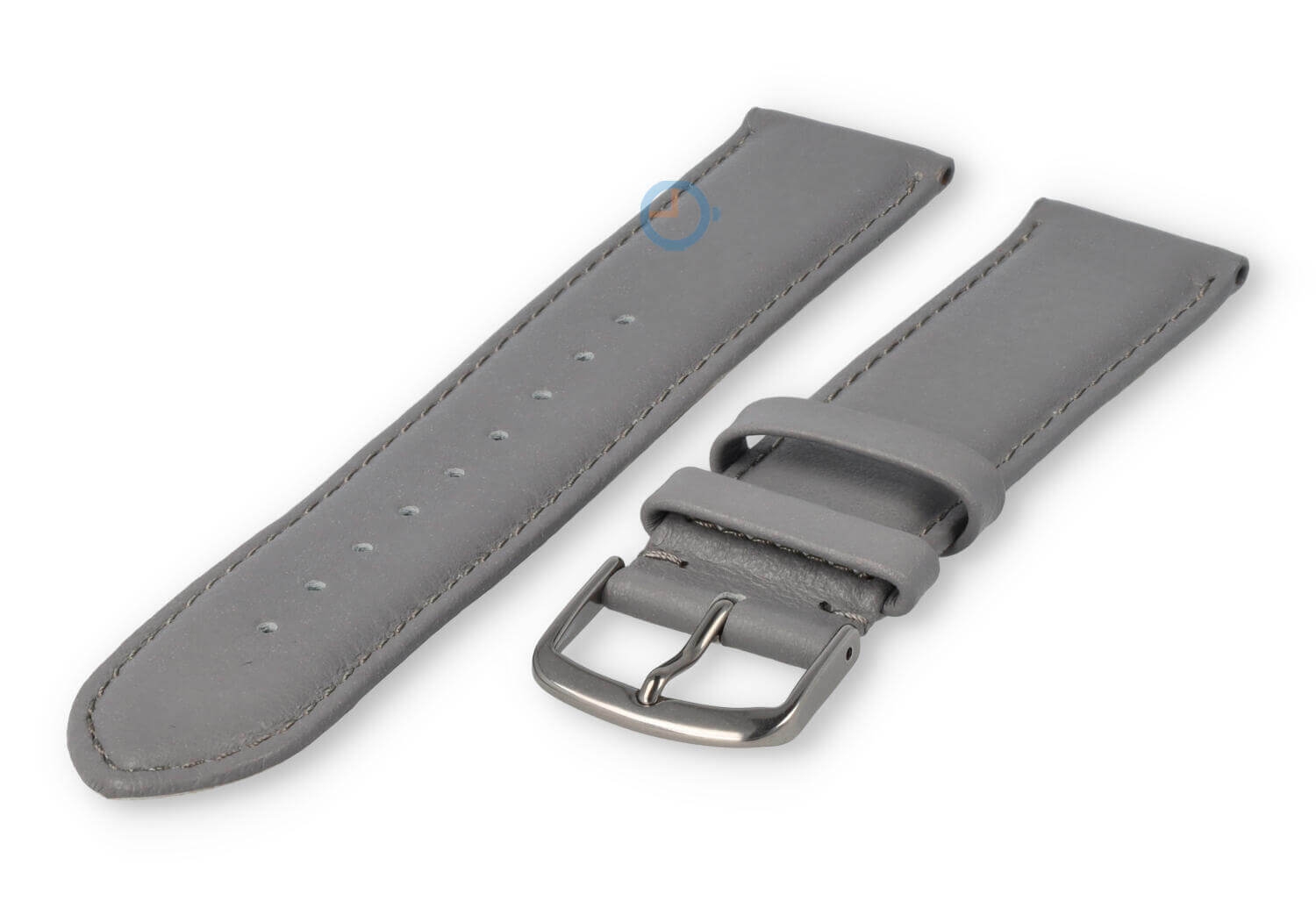 20mm watch strap smooth leather - lightgrey