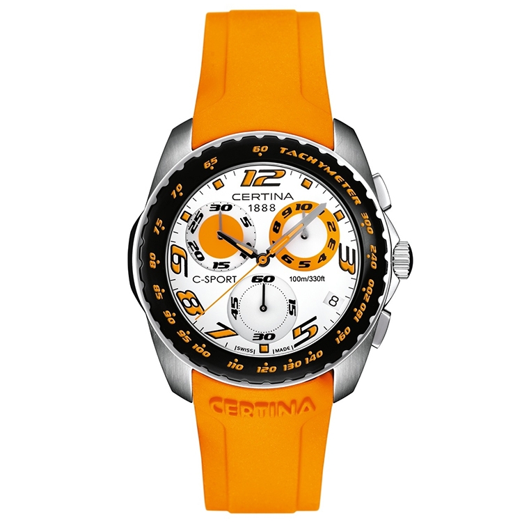 Certina strap C53670984292A orange silicon