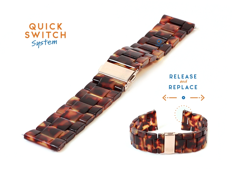 watchstrap 20mm resin turtle brown