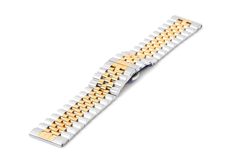 Watch bracelet for Kapten & Son: 20mm bicolor gold steel