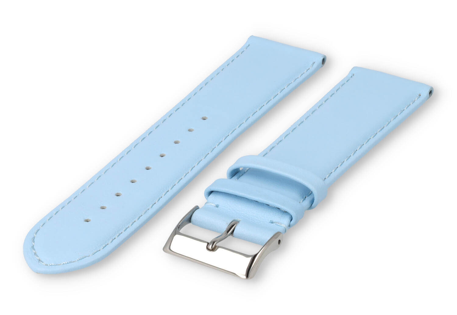 XL watch strap smooth leather - 24mm - ice blue