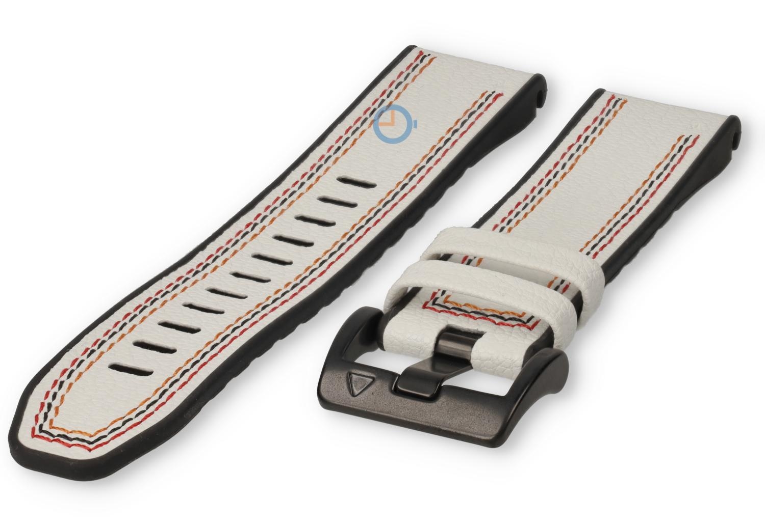 Triple stitched strap for Garmin - 22mm white