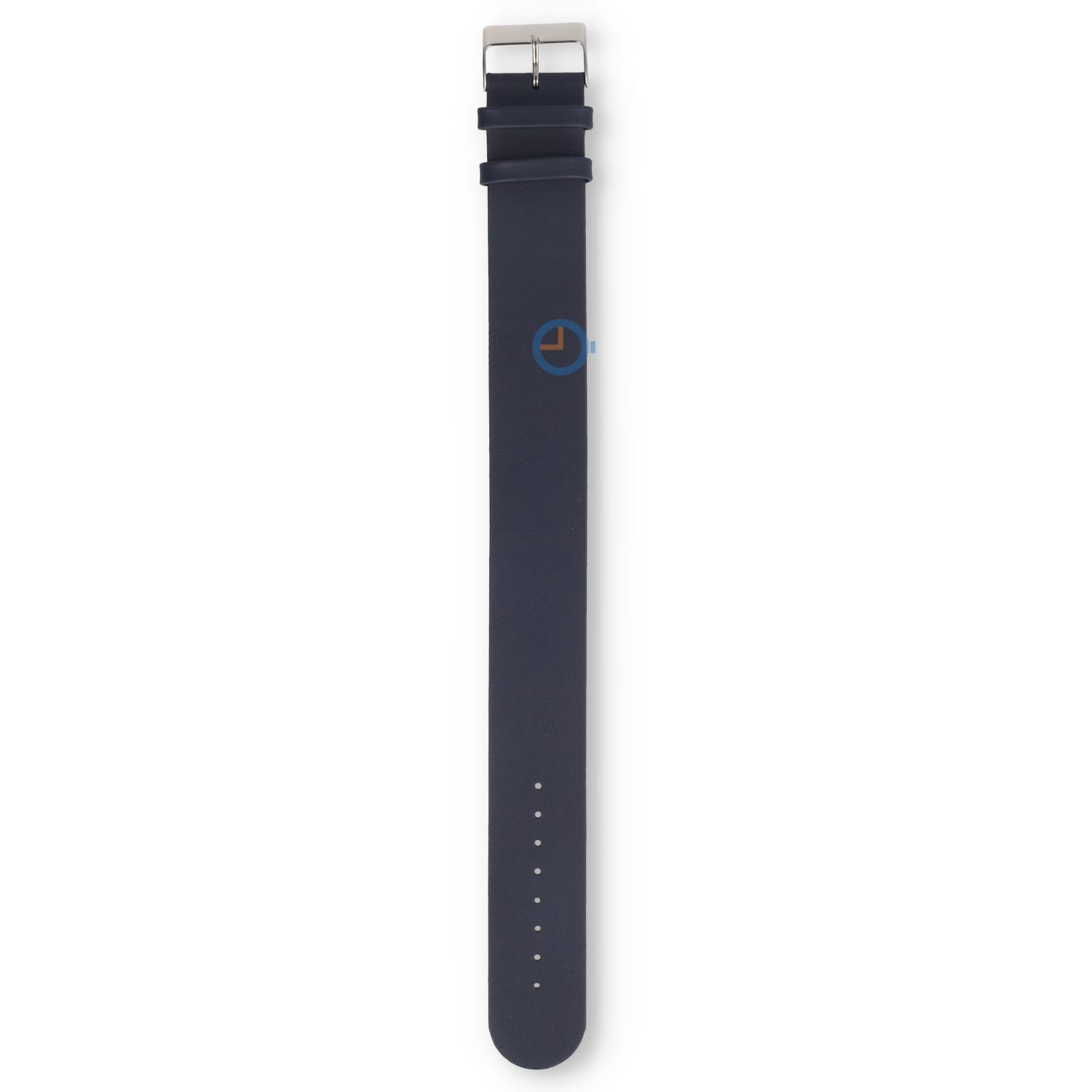 One-piece leather strap - 22mm - dark blue