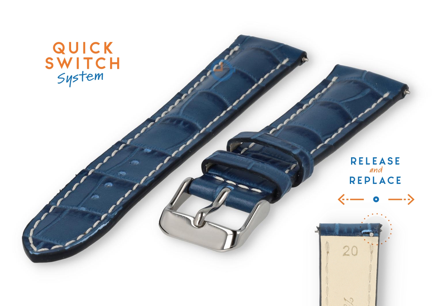 Watchstrap 20mm blue