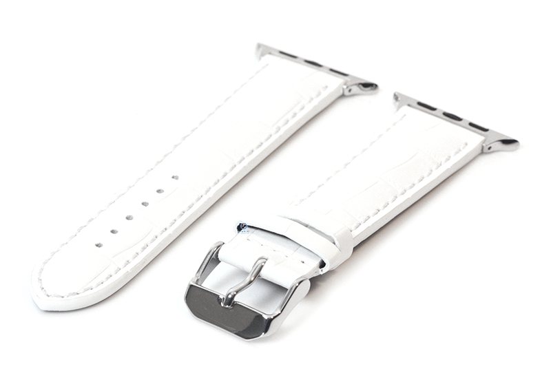 Apple Watch strap croco leather white - 44/45/46/49mm