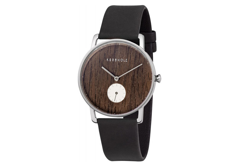 Kerbholz watchstrap Fritz Walnut Midnight Black