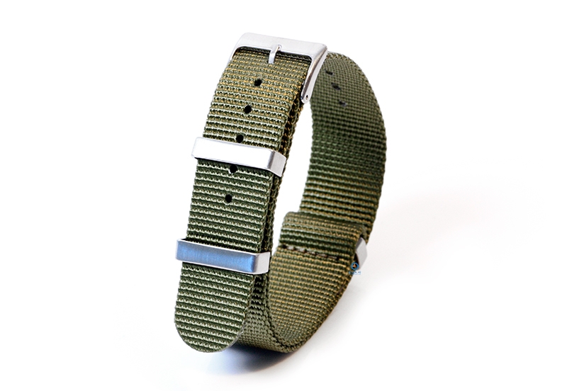 Watchstrap 20mm nylon kahki green