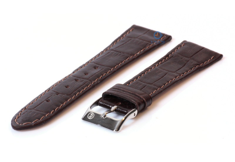 Watchstrap 20mm dark brown calf leather