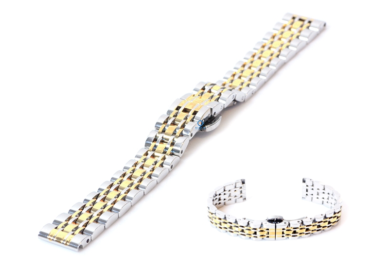 watch band 14mm steel silver/gold - polished