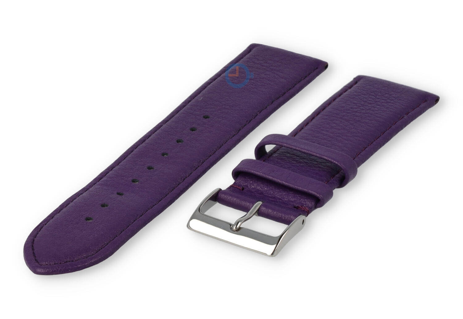 22mm watch strap smooth leather - eggplant