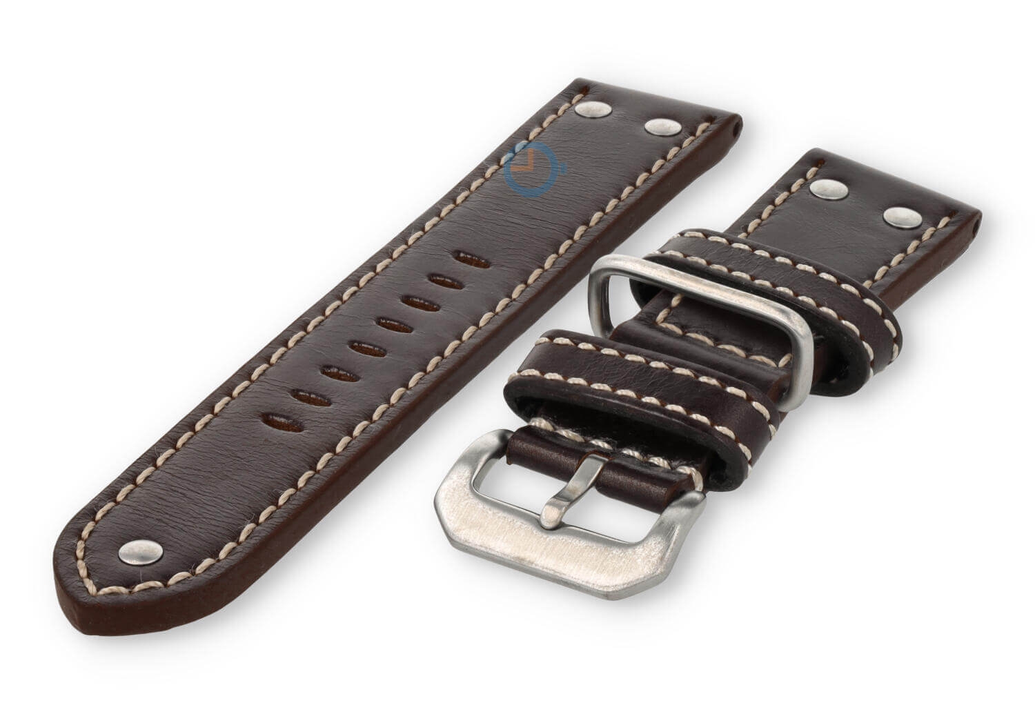 Vintage Flieger watch strap - 24mm - dark brown