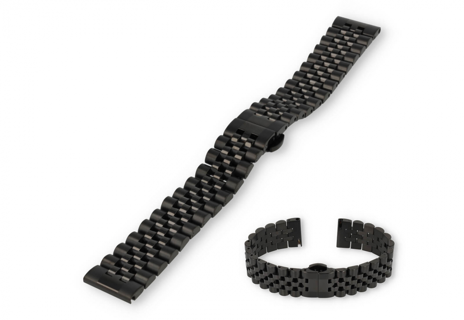 watch band 18mm steel black - partly polished