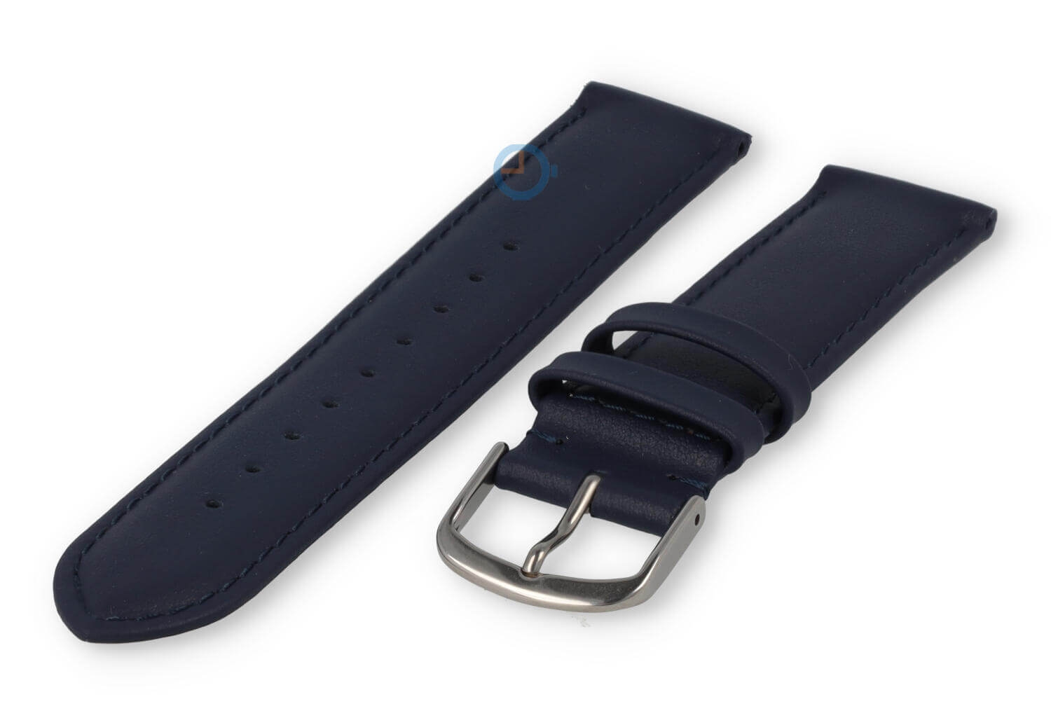 18mm watch strap smooth leather - dark blue