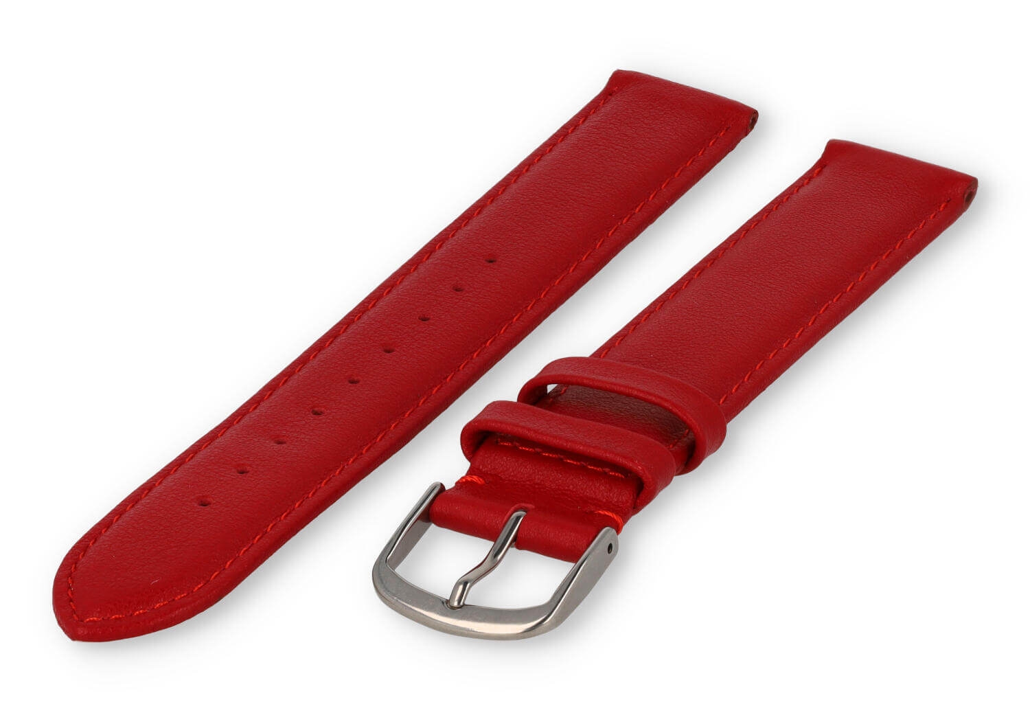 XL watch strap smooth leather - 18mm - dark red