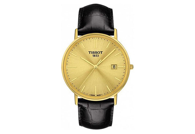 Tissot watch strap T9224100602100 black leather