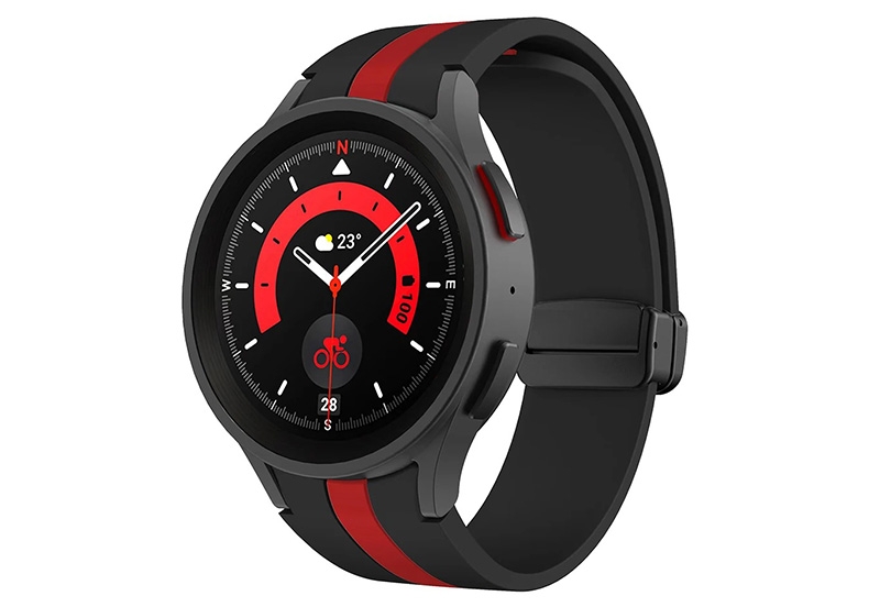 Samsung Galaxy Watch 5 strap - black/red - magnetic