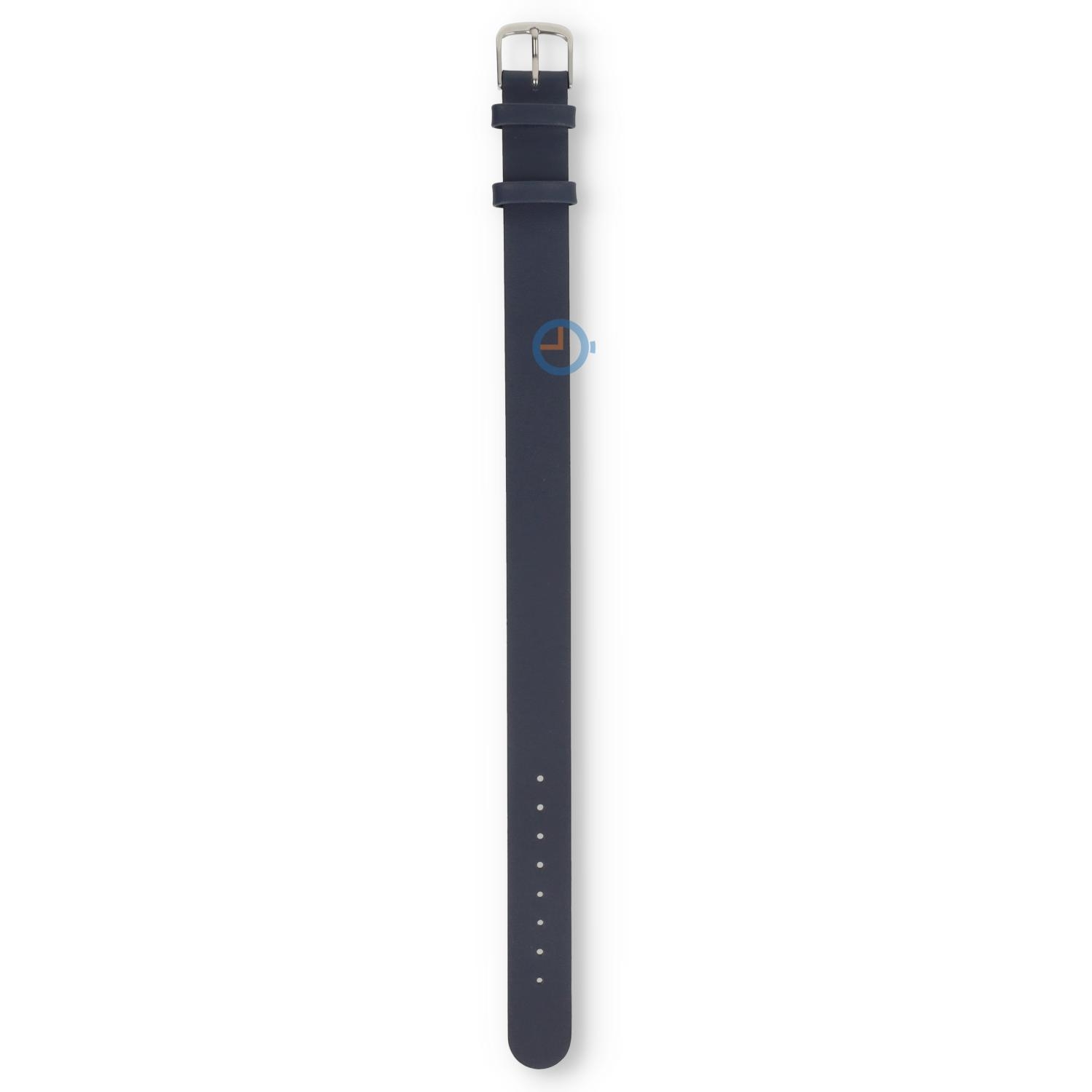 One-piece leather strap - 16mm - dark blue
