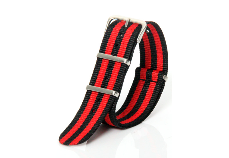 Watchstrap 20mm nylon red/black