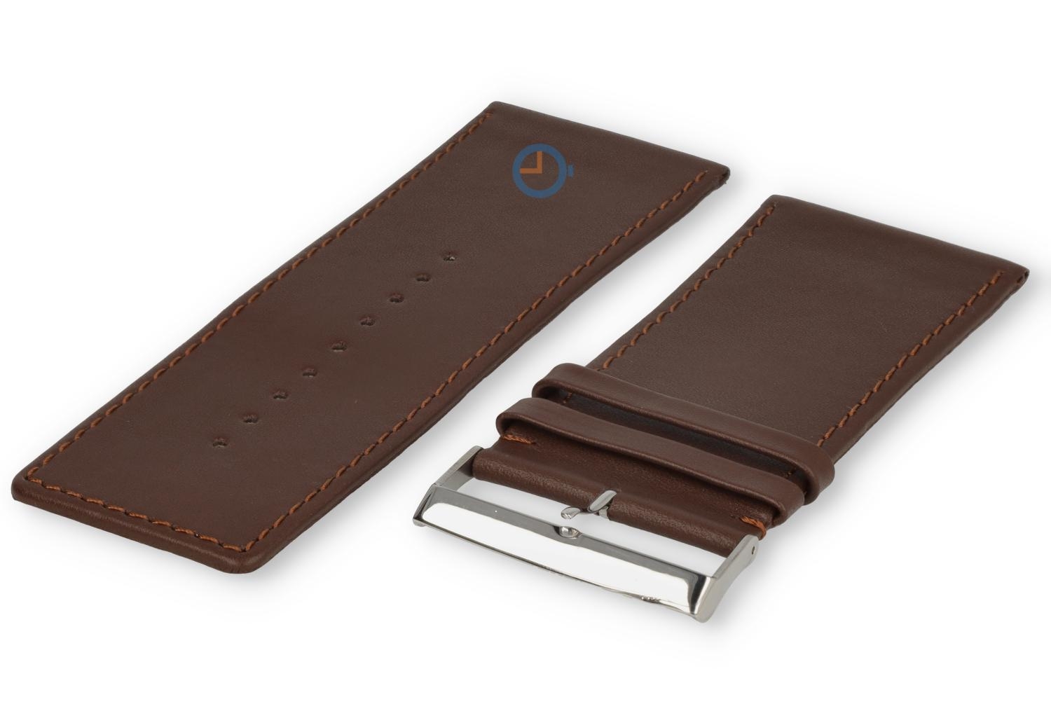 Glad leder horlogeband - 40mm - dark-brown