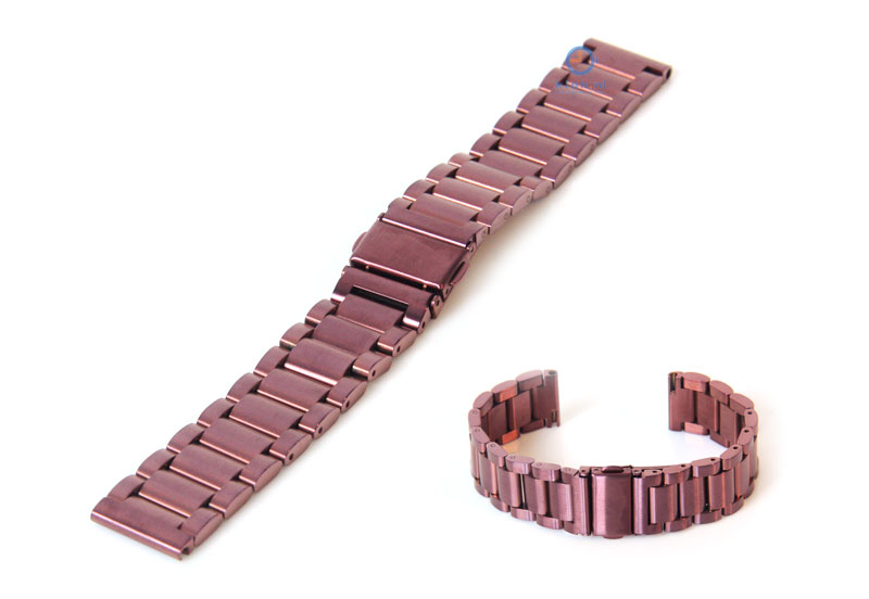 Watchstrap 18mm stainless steel matt purple