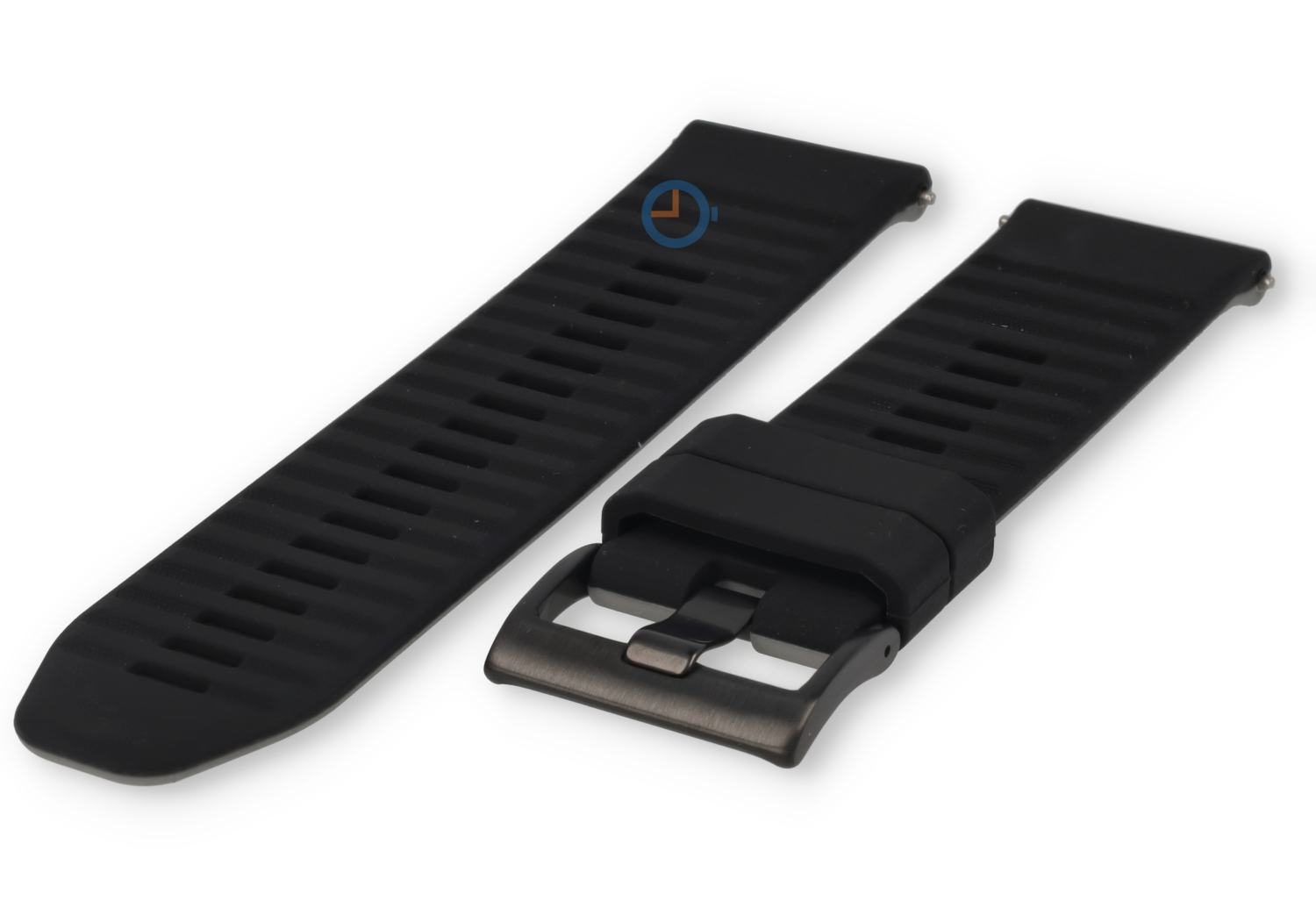 24mm silicone watch strap - black grey - quick-release