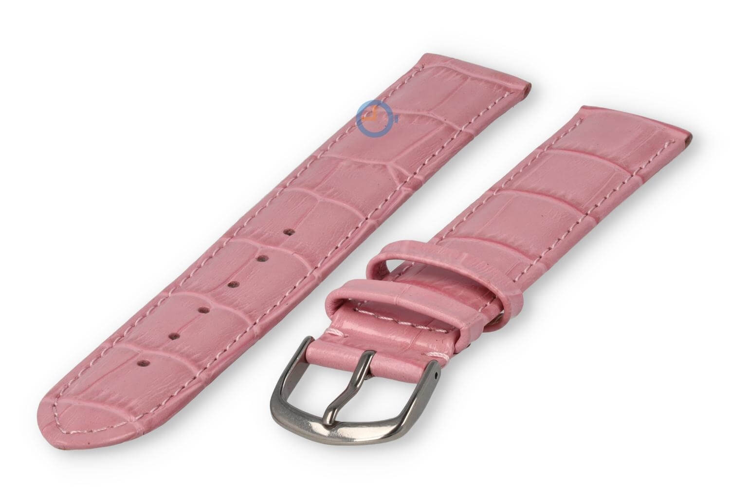 Extra-long crocoleather strap  - 20mm - pink
