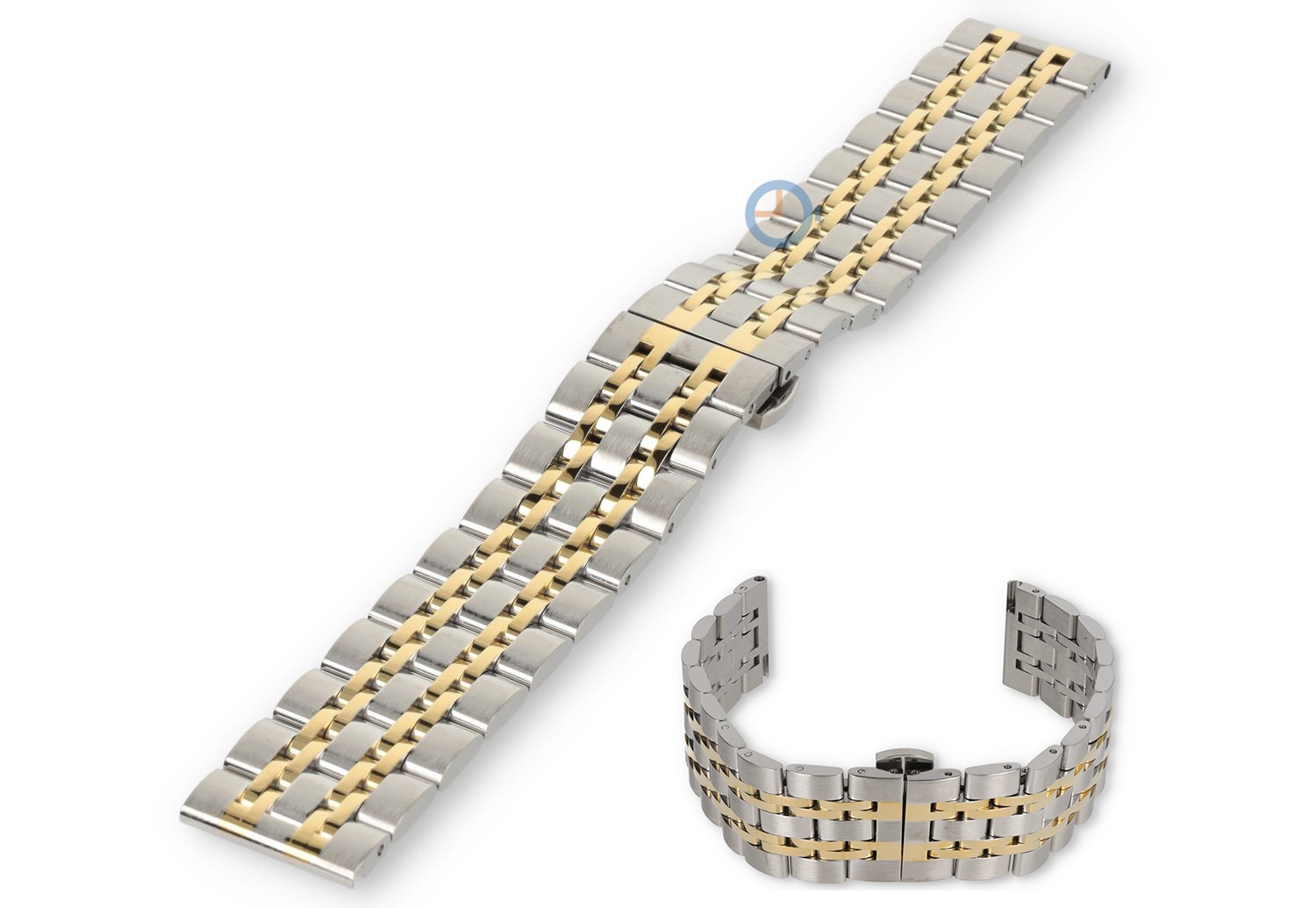 Steel bracelet 22mm - twotone straight